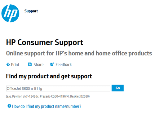 HP Support Page